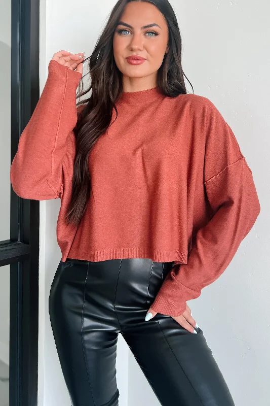 Tabitha Long Sleeve Zenana Top (Rust)