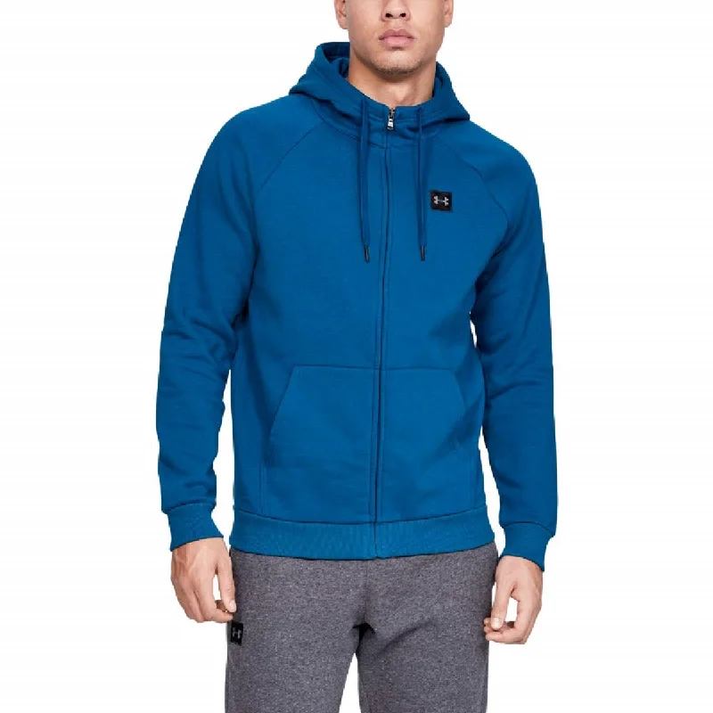 Under Armour Men's Athletic Rival Fleece Full Zip Hoodie, Teal Vibe, S