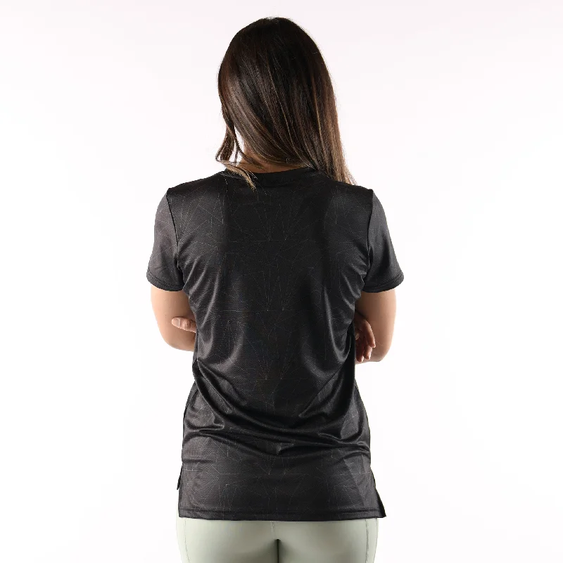 V Neck Laser Black For Women's