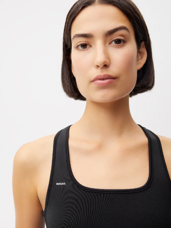 Women’s Plant-Stretch Longline Sports Bra—black