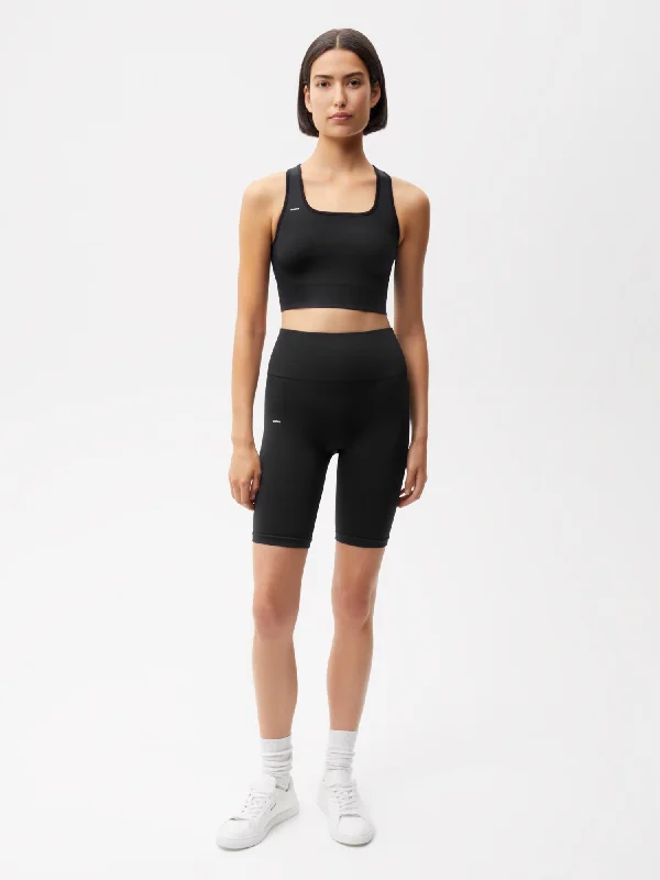 Women’s Plant-Stretch Longline Sports Bra—black