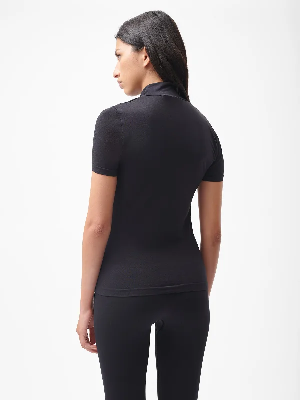 Women's Plant-Stretch Zipped Top—black