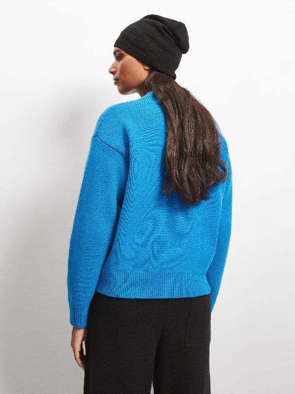 Women's Recycled Cashmere Sweater—cerulean blue