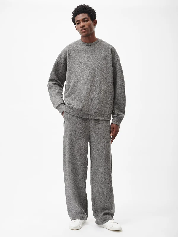 Recycled Wool Jersey Wide-Leg Track Pants—volcanic grey