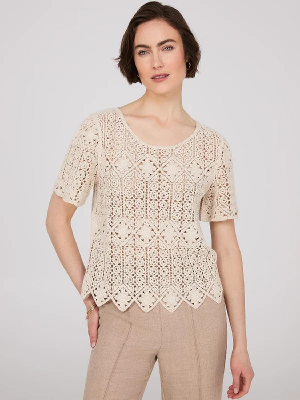 Short Sleeve Crochet T-Shirt