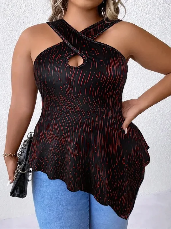 Alana Plus Size Twist Halter Top