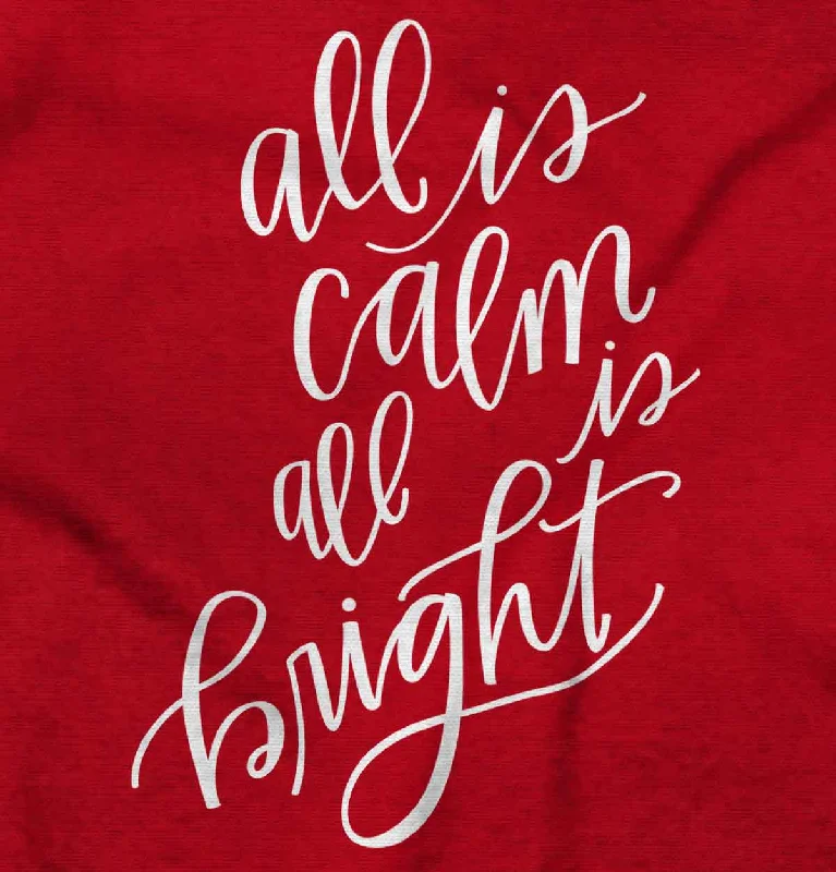 All Is Calm Christmas Junior Fit V-Neck T-Shirt