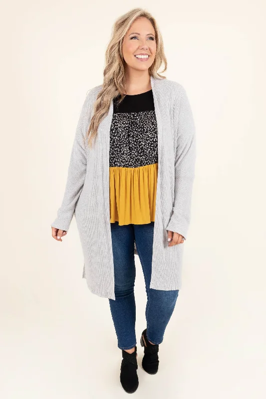 Ask For Anything Cardigan, Heather Grey