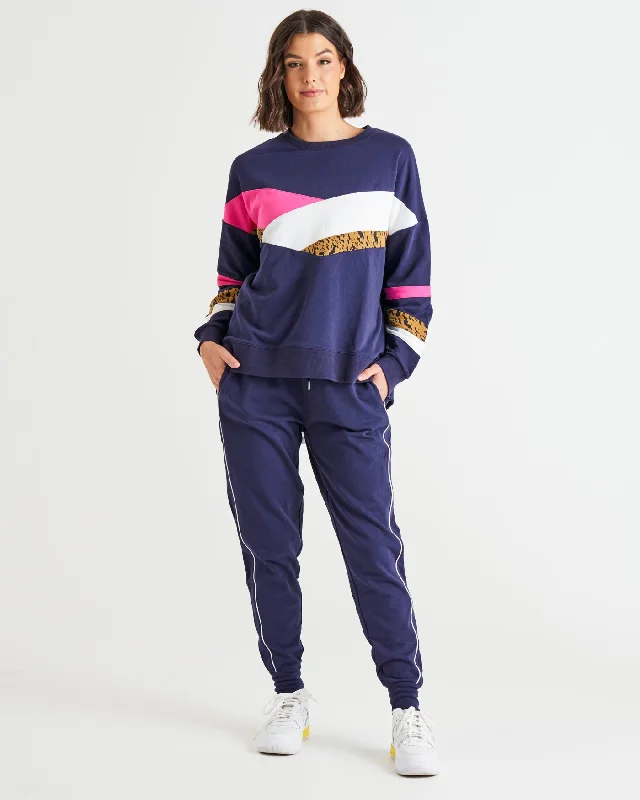 Betty Basics Addie Sweat Blue Splice