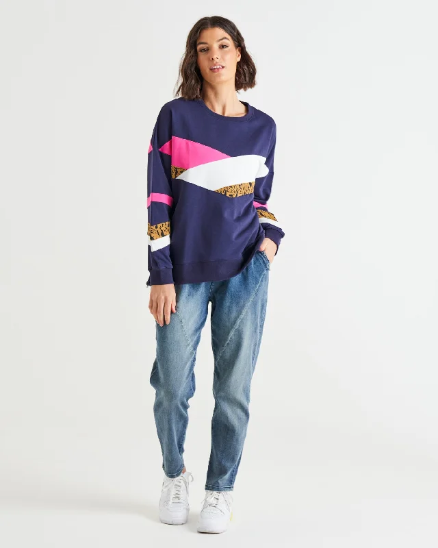 Betty Basics Addie Sweat Blue Splice