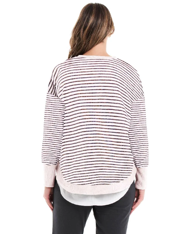 Betty Basics Lucy French Terry Sweat Awning Stripe