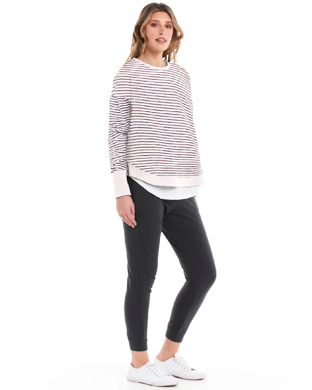 Betty Basics Lucy French Terry Sweat Awning Stripe