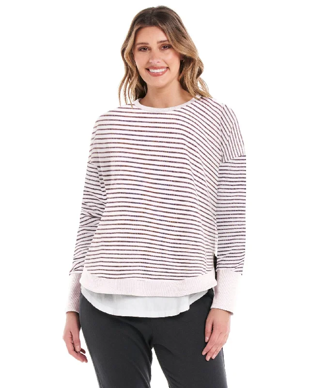 Betty Basics Lucy French Terry Sweat Awning Stripe