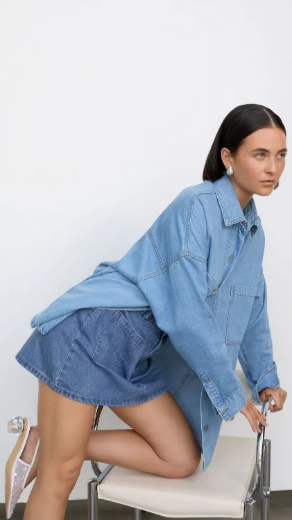 Blake Denim Shirt - Light Mid Denim