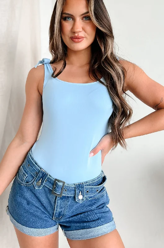 Born With Style Bow Detail Tank Bodysuit (Baby Blue)