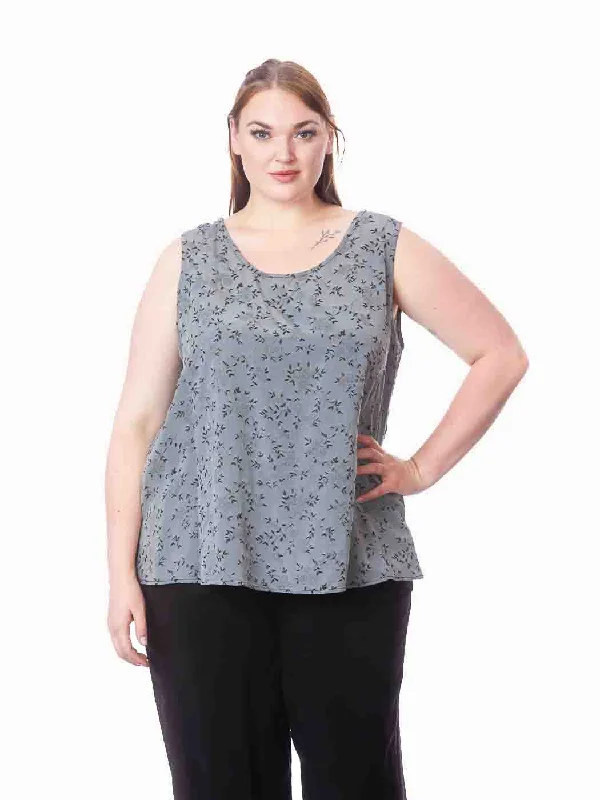 Tianello ""Plus"" Sized TENCEL™ ""RaRah"" Jacquard  ""Long"" Tank