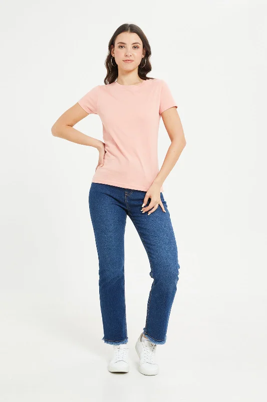 Women Coral Basic T-Shirt