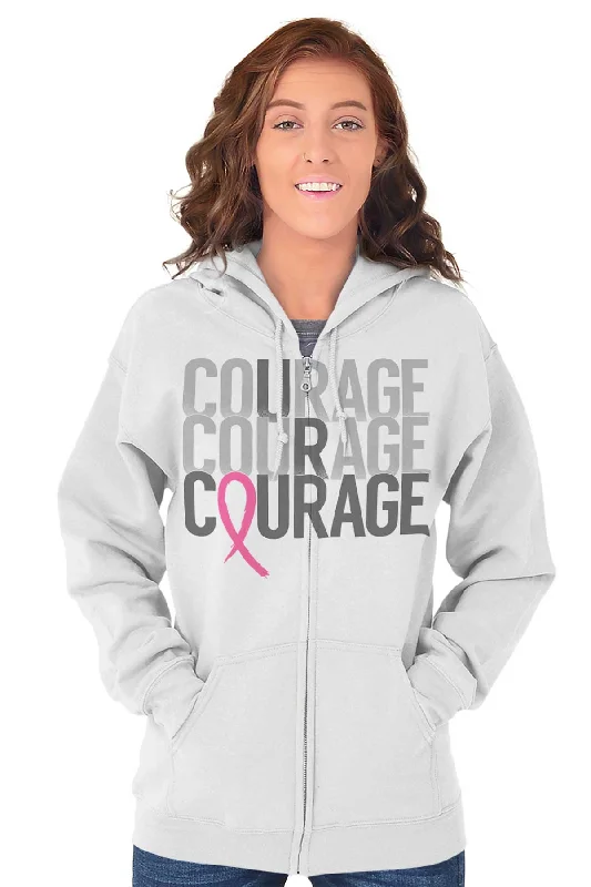 Breast Cancer Awareness Zip Hoodie