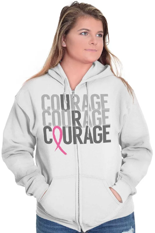 Breast Cancer Awareness Zip Hoodie