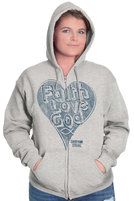 Faith Love God Zip Hoodie