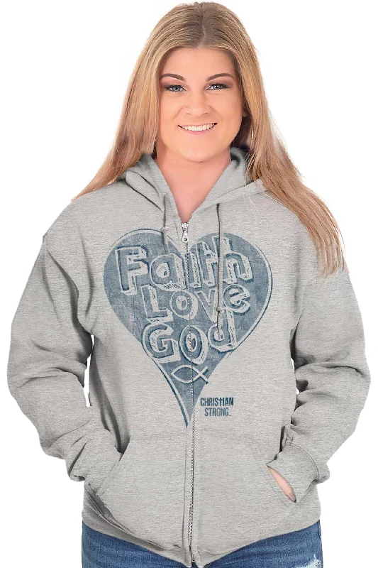 Faith Love God Zip Hoodie