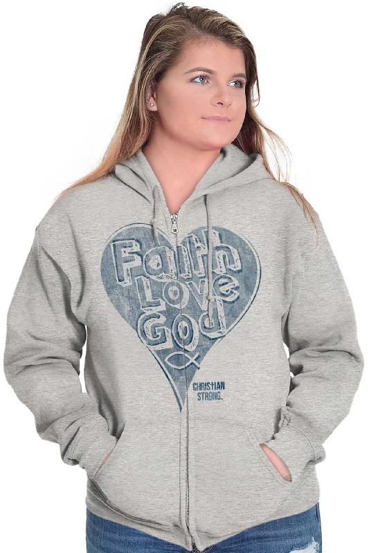 Faith Love God Zip Hoodie