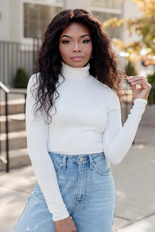 Feeling The Fun Ivory Turtleneck Bodysuit