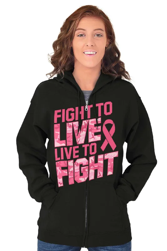 Breast Cancer Awareness Zip Hoodie