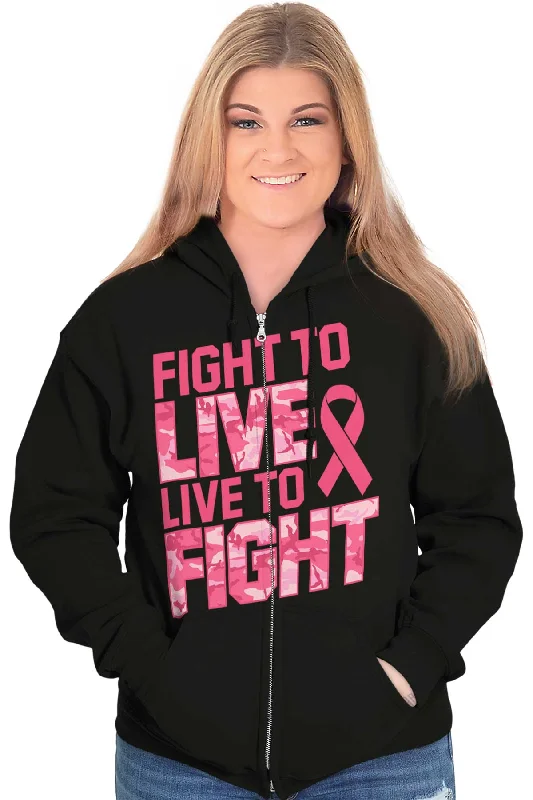 Breast Cancer Awareness Zip Hoodie