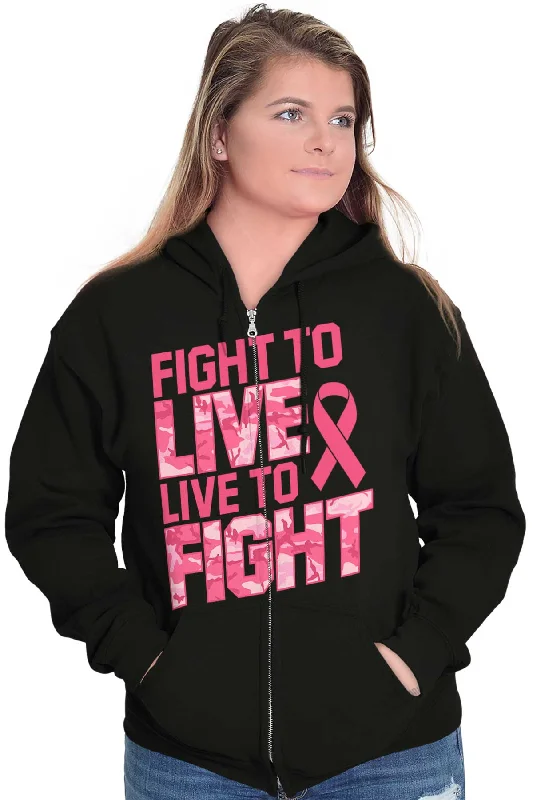 Breast Cancer Awareness Zip Hoodie