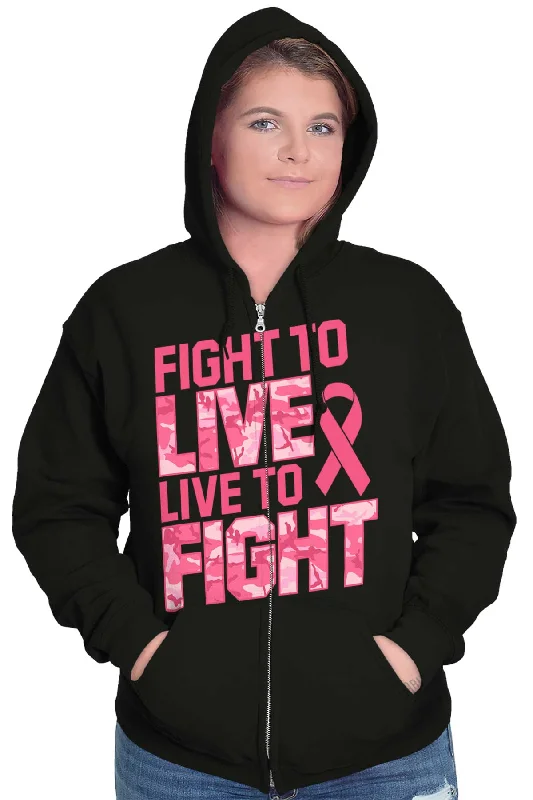 Breast Cancer Awareness Zip Hoodie