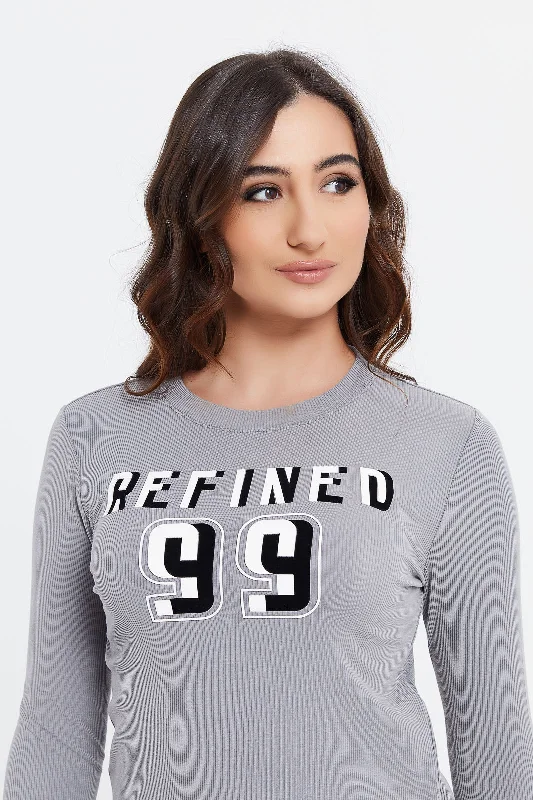 Women Grey Printed T-Shirt