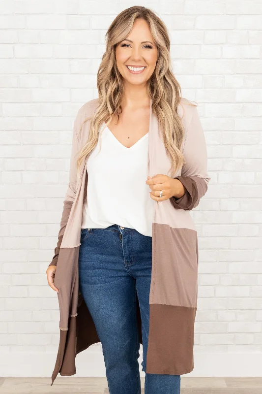 Happy For All Seasons Cardigan, Taupe