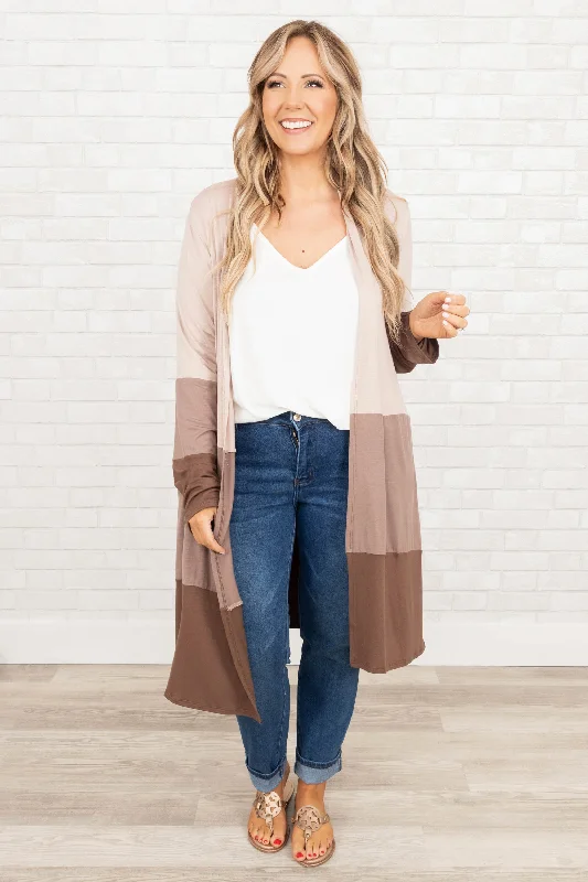 Happy For All Seasons Cardigan, Taupe