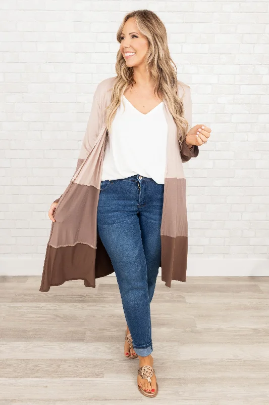 Happy For All Seasons Cardigan, Taupe