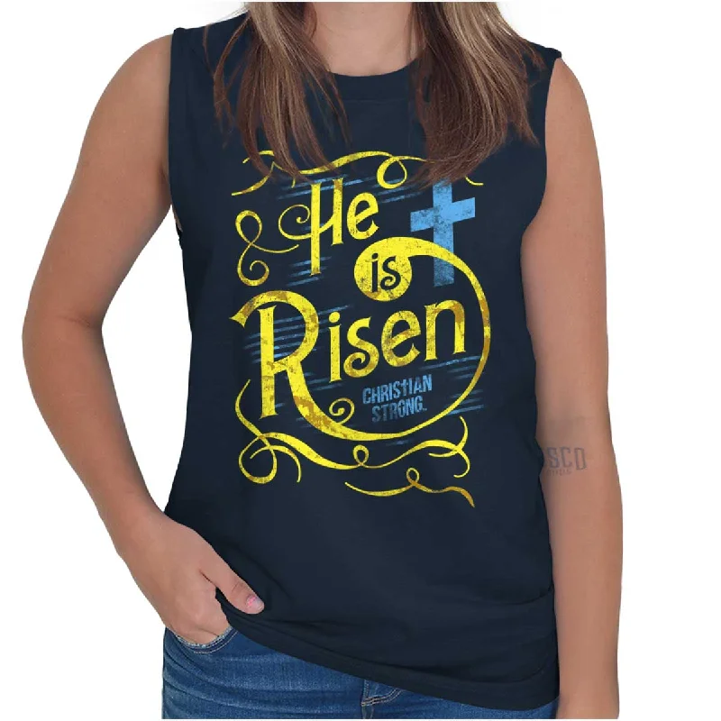 He Is Risen Sleeveless T-Shirt