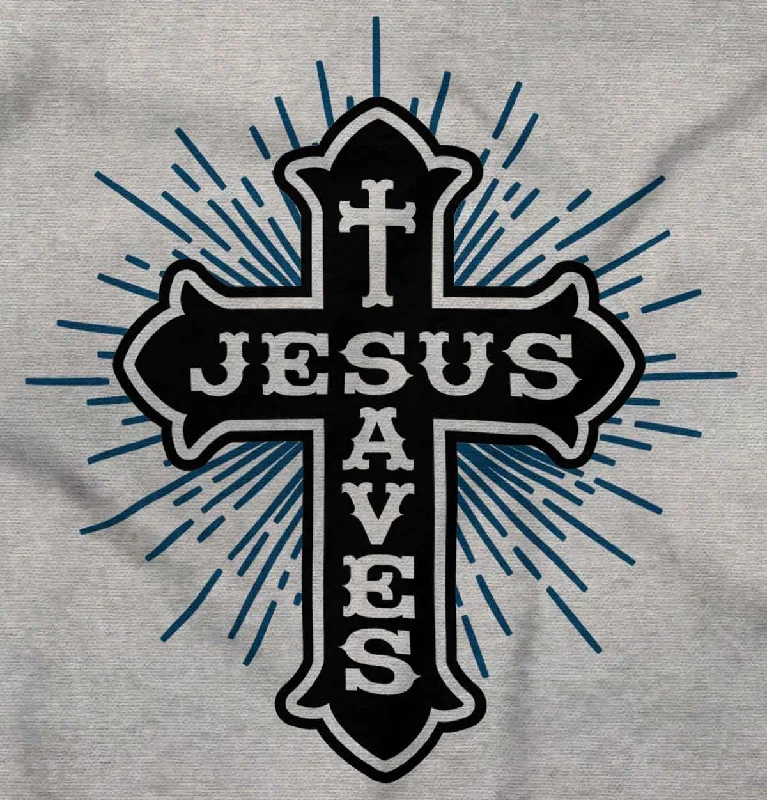 Jesus Saves Junior Fit V-Neck T-Shirt