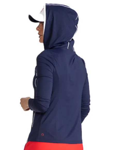 Layer It Up Longsleeve Hoodie Golf Top - Navy Blue