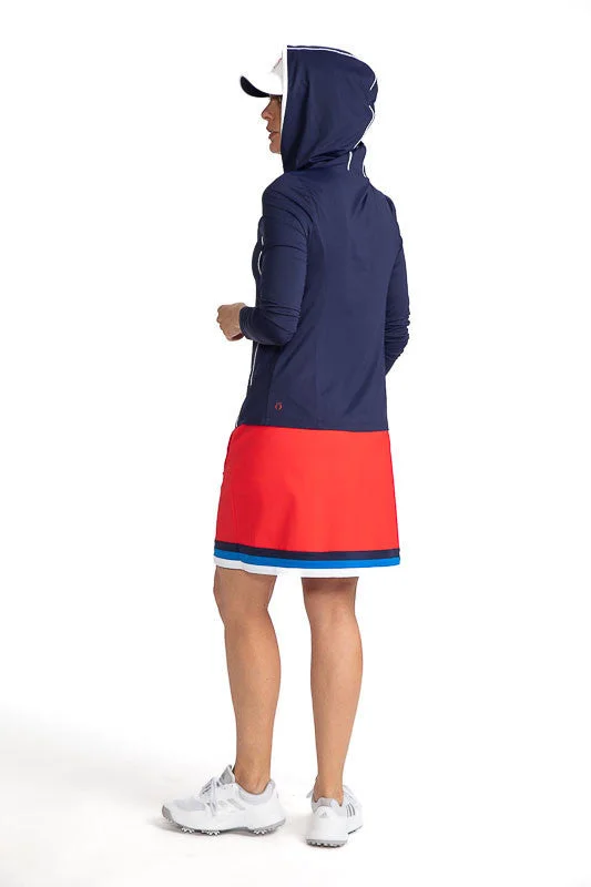 Layer It Up Longsleeve Hoodie Golf Top - Navy Blue