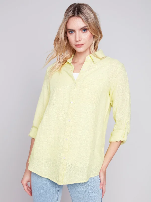 Long Linen Shirt - Anise