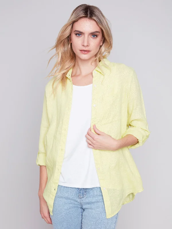 Long Linen Shirt - Anise