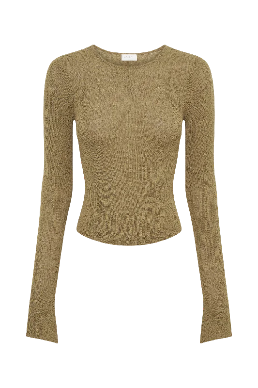 Maribelle Knit Long Sleeve Top - Olive