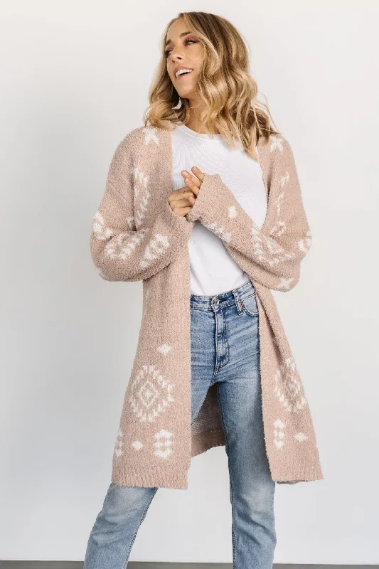 Missoula Oversized Cardigan | Sand + Off White