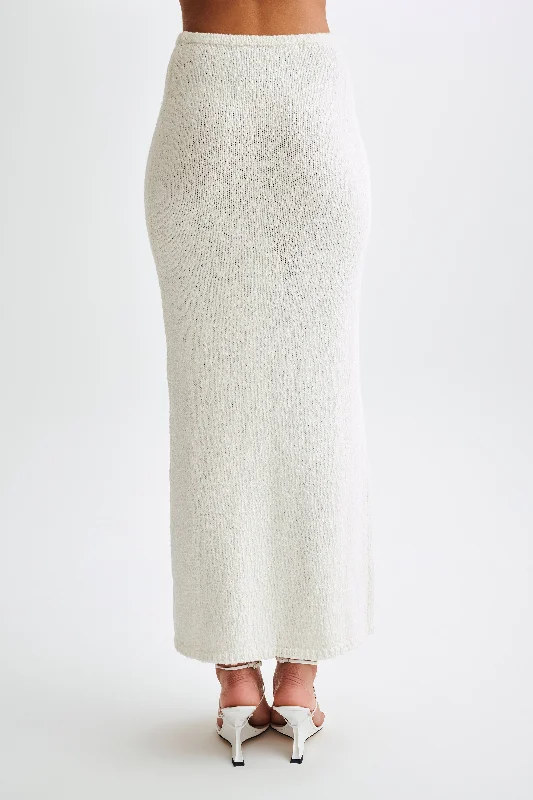 Moira Boucle Maxi Skirt - White