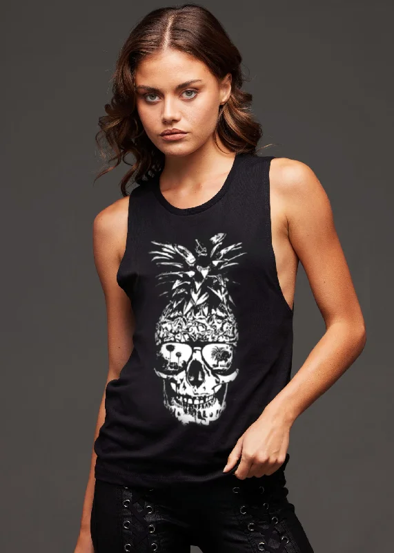 Pineapple Skull Shirt Gothic Tank Top