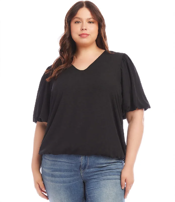 Plus Size Sleeve Puff Sleeve Top