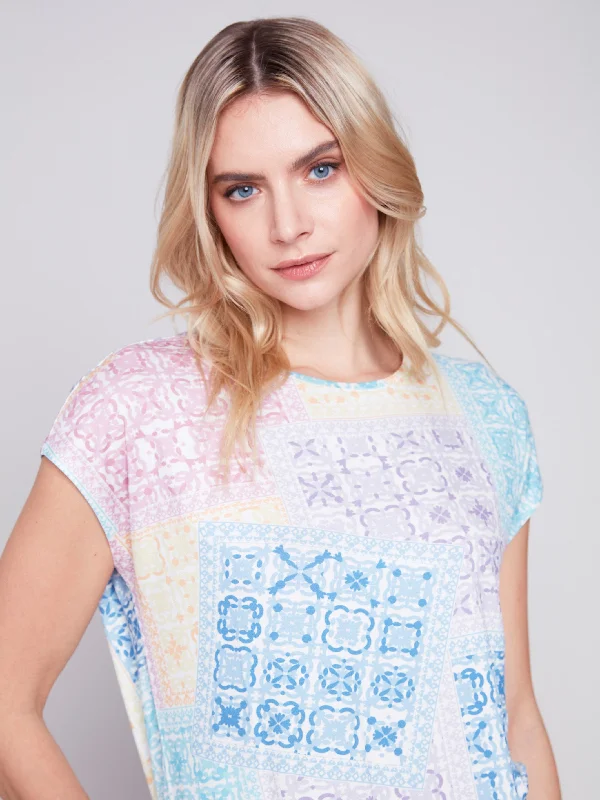 Printed Knit Top - Bandana