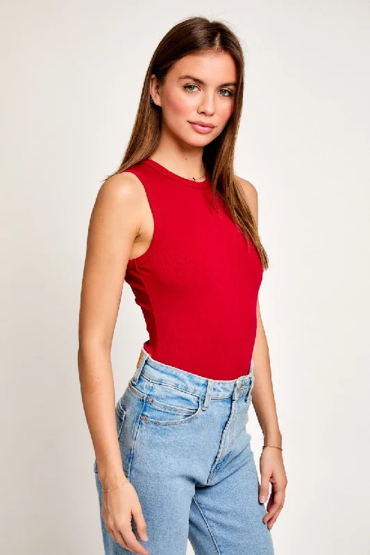 ROUND NECK SLEEVELESS BODYSUIT