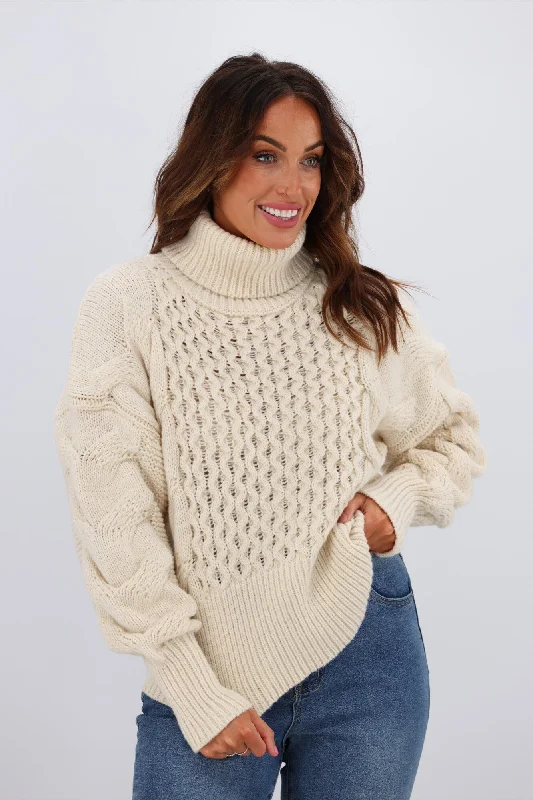 Sass Renn Cable Knit Cream