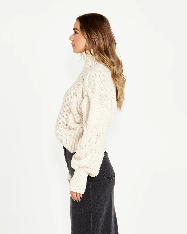 Sass Renn Cable Knit Cream